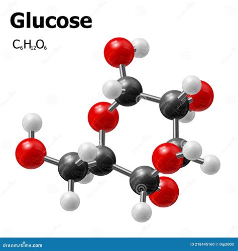 3D Model Of Glucose Molecule Vector Illustration | CartoonDealer.com ...