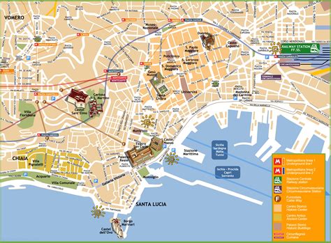 Naples tourist attractions map - Ontheworldmap.com