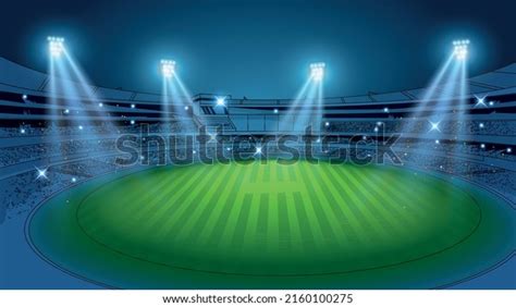 Night Cricket Stadium Illustration Vector Football Stock Vector ...