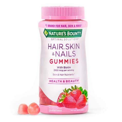 Nature's Bounty Optimal Solutions Hair, Skin and Nails Gummies, 80 ...