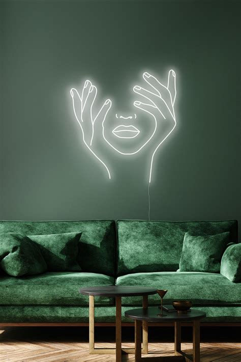 Face Neon, Abstract Light, Modern Art, Neon For Home, Abstract Wall Art ...