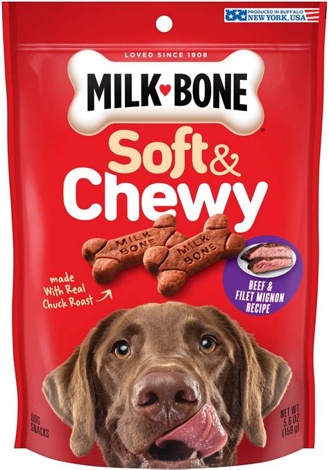 Milk-Bone Soft & Chewy Beef & Filet Mignon Recipe Dog Treats, 5.6-oz ...