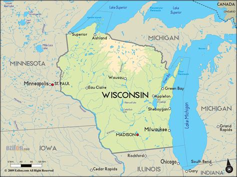 Map Wisconsin With Cities - London Top Attractions Map