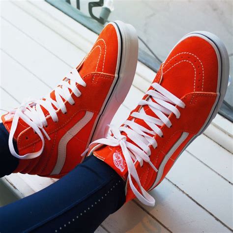 Vans Sk8-Hi Flame/True White | Vans, Vans sk8, Vans girls