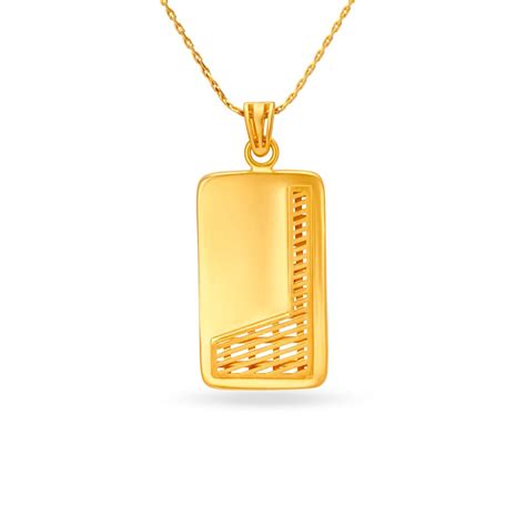 Gripping Rectangular Gold Pendant For Men