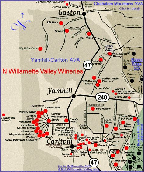 Map to the wineries of Oregon's North Willamette Valley - Yamhill ...