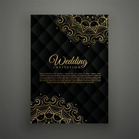 wedding card design in mandala style - Download Free Vector Art, Stock ...