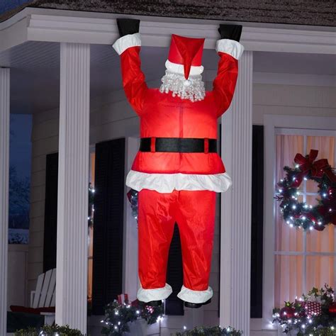 6.6' Hanging Santa Claus Christmas Airblown Inflatable Holiday Yard ...