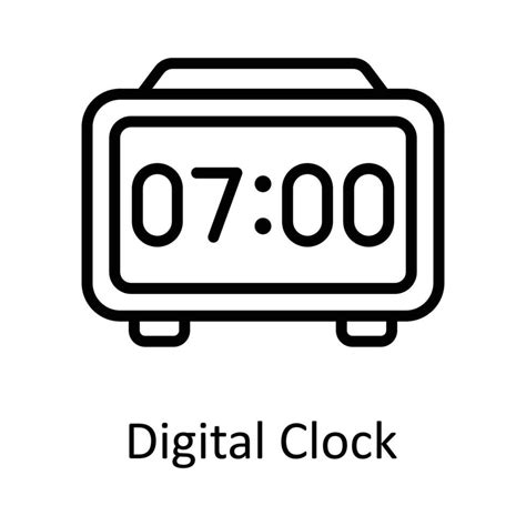 Digital Clock vector outline Icon Design illustration. Time Management ...