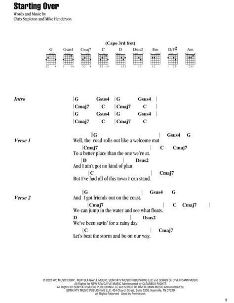 Starting Over by Chris Stapleton - Guitar Chords/Lyrics - Guitar Instructor