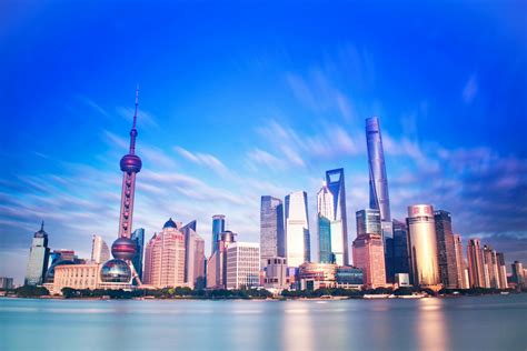 Shanghai Skyline Under Blue Sky · Free Stock Photo