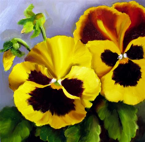 Nel's Everyday Painting: Pansy Pair - SOLD