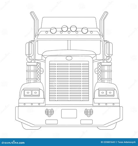 Semi Truck Outline Drawing Side Profile