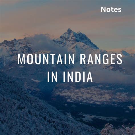 Mountain Ranges in India PDF Note - Licchavi Lyceum