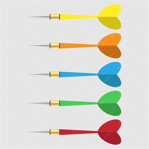 Premium Vector | Dart arrow game set