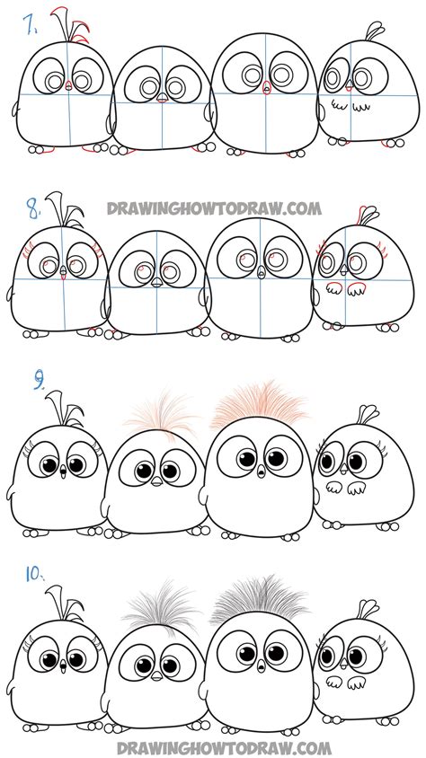 How to Draw Angry Bird Hatchlings Baby Birds – Drawing Tutorial from ...