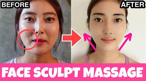 FACE SCULPTING MASSAGE | Lift Cheekbones + Eye Bags + Smooth Facial ...