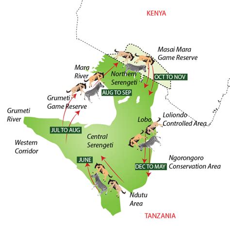 Serengeti Migration Map | Wildebeest Migration