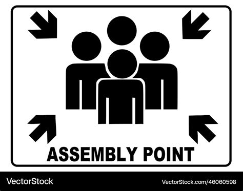 Assembly point sign image Royalty Free Vector Image