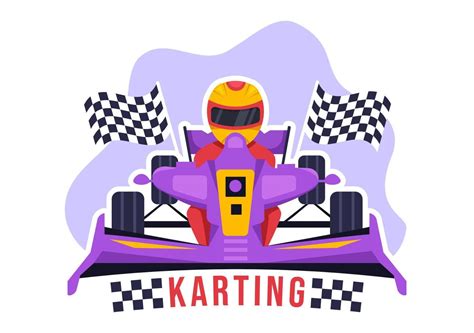 deporte de karting con juego de carreras go kart o mini coche en pista ...