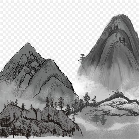 Ink Landscape PNG Picture, Ink Landscape Painting, Splash Ink ...