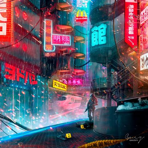 Cyberpunk city concept art, by me : ImaginaryCityscapes