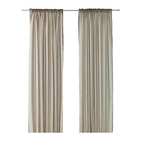 IKEA Vivan CURTAINS Drapes BEIGE 2 Panels Mushroom Taupe 98" Length