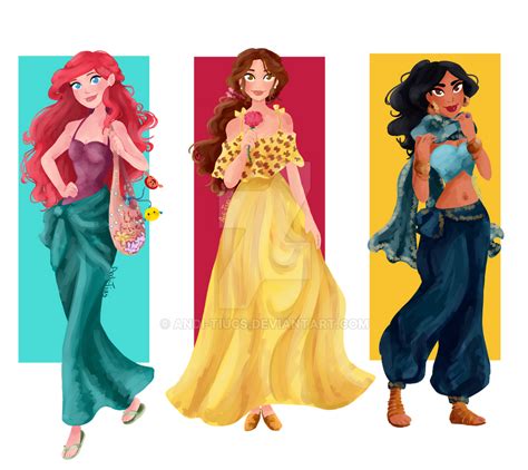 Disney Renaissance Princesses Summerwear by Andi-Tiucs on DeviantArt