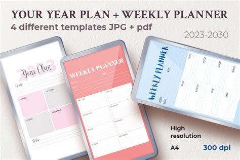 Your Year and Weekly Planner Graphic by bxagavat · Creative Fabrica