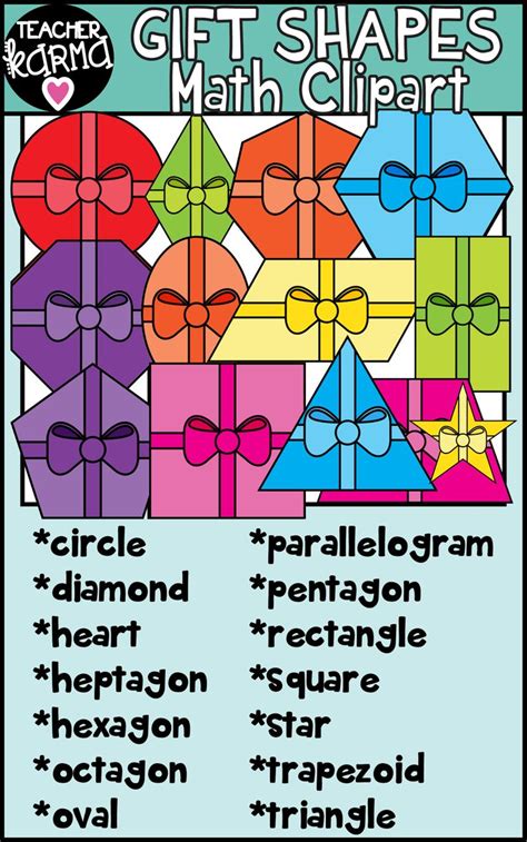 Math Shapes Clipart, Gifts | Teaching geometry, Math clipart, Clip art