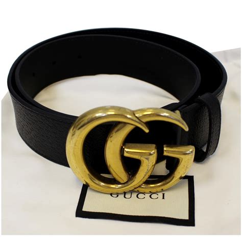 Gucci Double G Buckle Leather Belt Black Size 37