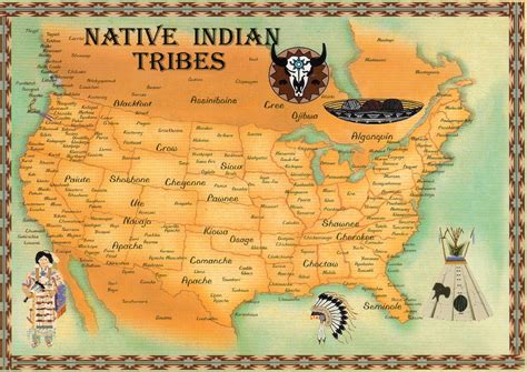 Native American Tribes North America Map - Map Of The United States ...