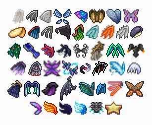 Terraria Wings List (Source, Flight Speed, Time, Height, Rarity)