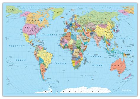 Buy Faithful Prints World Atlas Print Geography Educational Classroom ...