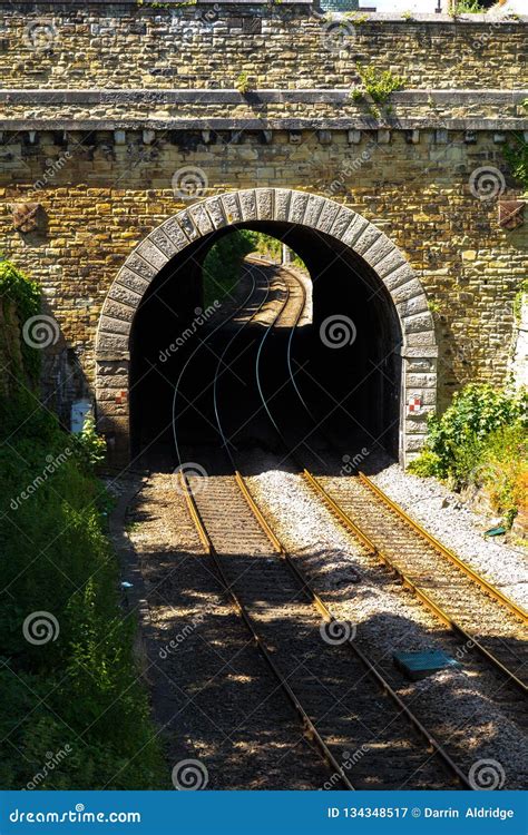 Conwy England Railway Tunnel Stock Image - Image of limestone, tracks ...