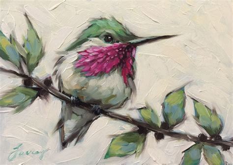 Hummingbird painting, Original oil painting of a Hummingbird, 5x7" oil ...