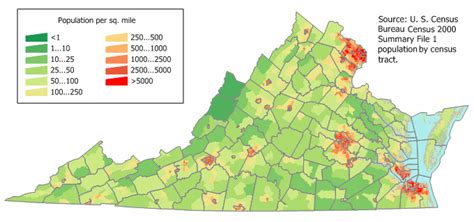 Map of Virginia (Map Population Density) : Worldofmaps.net - online ...