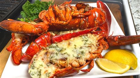 Grilled Lobster Stuff With Mozzarella Cheese and Garlic Butter Sauce ...