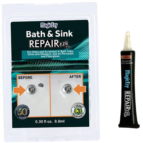 MagicEzy Bath & Sink RepairEzy - (White) - Porcelain Bath Repair Kit ...