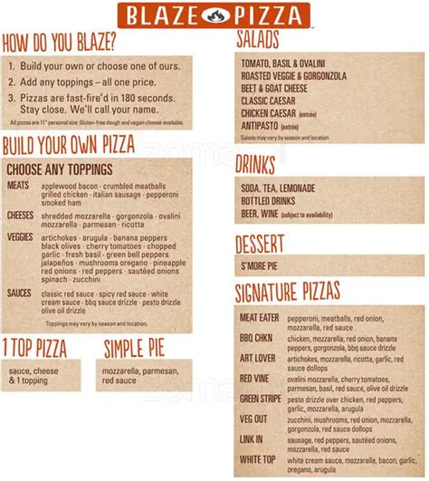 Blaze Pizza Menu, Menu for Blaze Pizza, St Matthews, Louisville ...