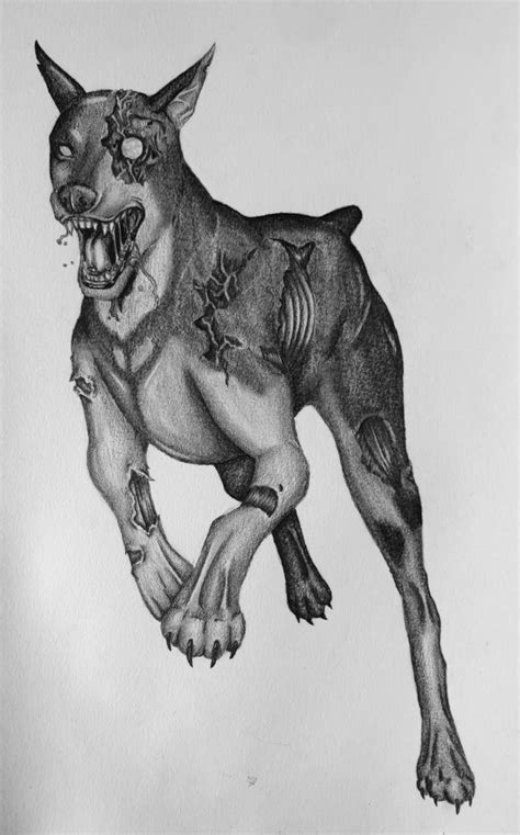 Zombie dog (re2) | Zombie drawings, Zombie art, Dog zombie