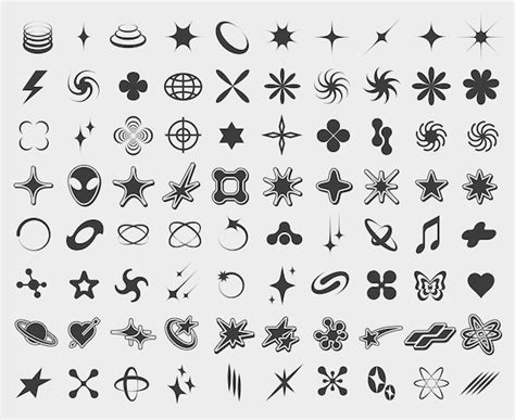 Premium Vector | Y2K symbols Retro star icons trendy acid rave and ...