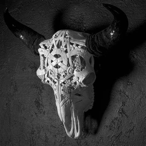 Carved American Bison Skull : r/creepy