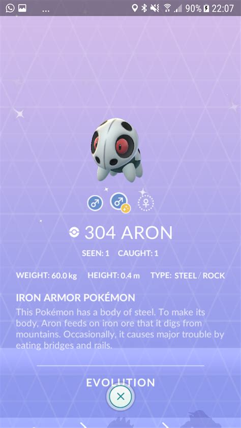 Can confirm, Aron is shiny : TheSilphRoad