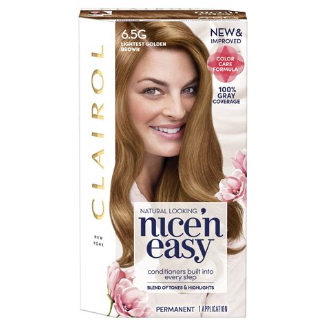 Clairol Nice'n Easy Permanent Hair Color Crème 6.5G Lightest Golden ...