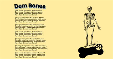 Dem Bones Printable Lyrics, Origins, and Video