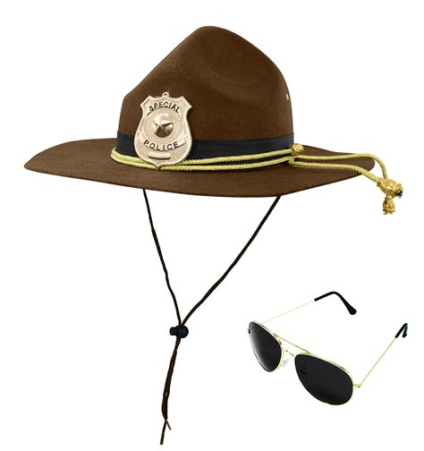 Super State Trooper Mountie Hat Aviators Costume Kit, One Size ...