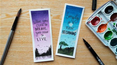 Watercolor Bookmarks With Quotes - brengosfilmitali