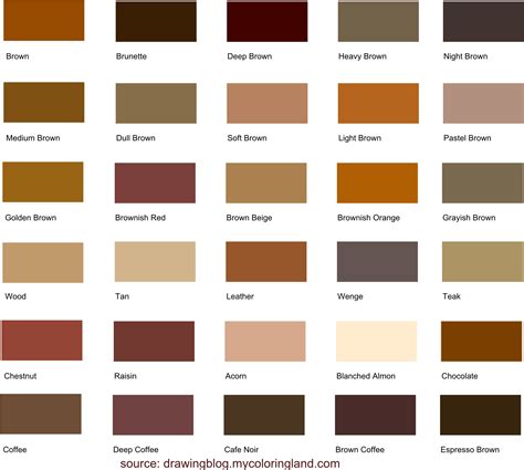 Types Of Brown Google Search Brown Color Names, Pantone, 59% OFF