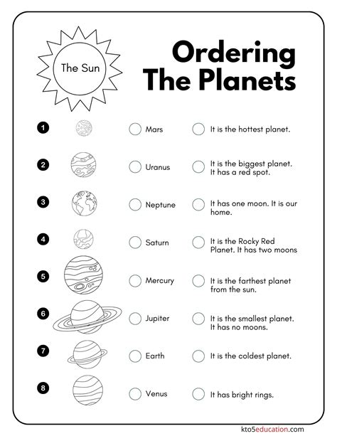 Free Ordering The Planets Worksheet Check more at https://kto5education ...